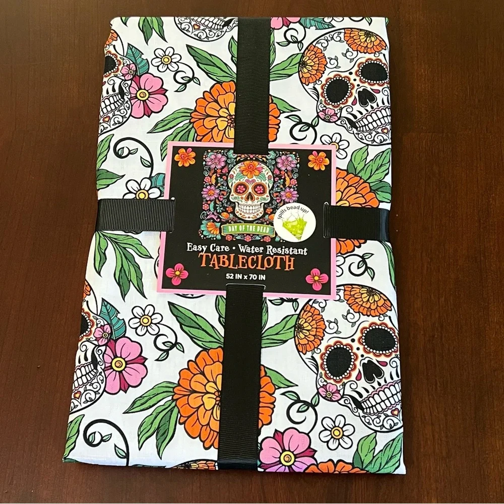 New Day of the Dead Tablecloth, Water Resistant Halloween